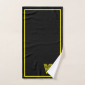 Elegant Black & yellow Personalized Monogram Badhandtuch Set (Handtuch)