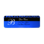 ELEGANT BLACUE BLAUE DAMASK MONOGRAMM (Vorne)