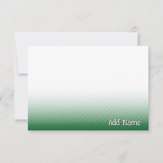 Elegant Blank All Occasion Custom Name Green White Mitteilungskarte (Vorderseite)