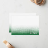 Elegant Blank All Occasion Custom Name Green White Mitteilungskarte (Vorderseite/Rückseite Beispiel)