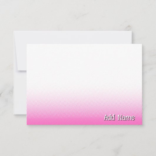 Elegant Blank All Occasion Custom Name Pink White Mitteilungskarte (Vorderseite)