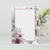 Elegant Blank Floral Wedding Einladung (Stehend Vorderseite)