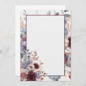 Elegant Blank Floral Wedding Einladung (Vorne/Hinten)