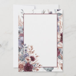 Elegant Blank Floral Wedding Einladung
