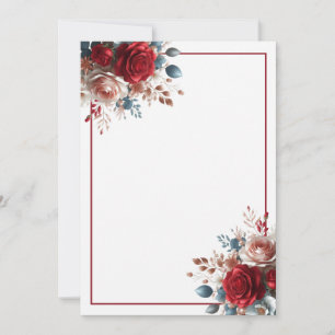 Elegant Blank Floral Wedding Einladung