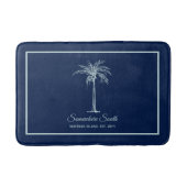 Elegant Blass Aquamarin Palm Tree Personalisiert Badematte (Vorderseite)