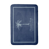 Elegant Blass Aquamarin Palm Tree Personalisiert Badematte (Vorderseite Vertikal)