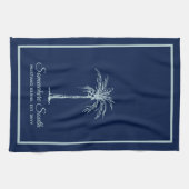 Elegant Blass Aquamarin Palm Tree Personalisiert Geschirrtuch (Horizontal)