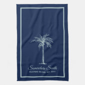 Elegant Blass Aquamarin Palm Tree Personalisiert Geschirrtuch (Vertikal)