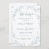 Elegant blass blühende Blütendusche Einladung (Vorne/Hinten)