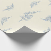 Elegant Blassgelb und Stahl Blau Botanisch Geschenkpapier (Ecke)