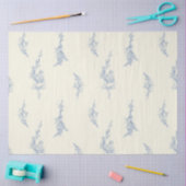 Elegant Blassgelb und Stahl Blau Botanisch Seidenpapier (Basteln)