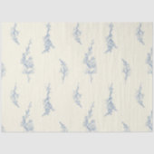 Elegant Blassgelb und Stahl Blau Botanisch Seidenpapier (Vorderseite)