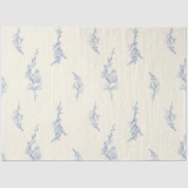 Elegant Blassgelb und Stahl Blau Botanisch Seidenpapier