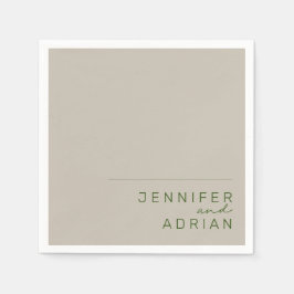 Elegant Blasssilber Minimal Moderne Hochzeit Napki Serviette