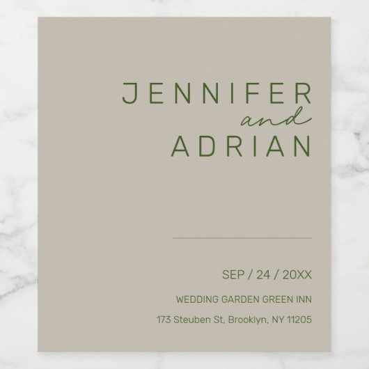 Elegant Blasssilber Minimal weiß und rot Weinetikett (Einzelnes Label)