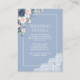 Elegant, blau, blau, blau, Blumenstrauß Details Begleitkarte