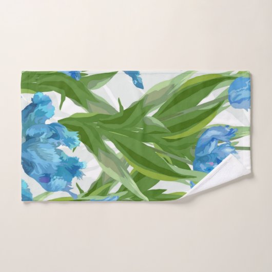 Elegant blau blumengeschmückt, auffällig badhandtuch set (Handtuch)