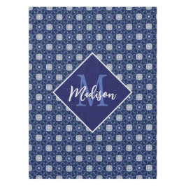 Elegant-blau-grau anfänglich mit Monogramm Tischdecke