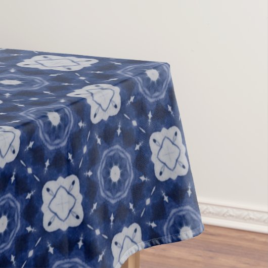 Elegant-blau-grau anfänglich mit Monogramm Tischdecke (Beispiel)
