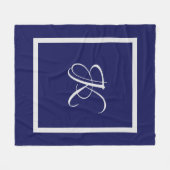 Elegant-blau-grau-Anfangsmonogramm Fleecedecke (Vorderseite (Horizontal))