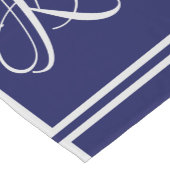 Elegant-blau-grau-Anfangsmonogramm Kurzer Tischläufer (Ecke)