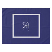 Elegant-blau-grau-Anfangsmonogramm Tischdecke (Vorderseite (Horizontal))