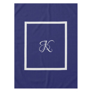 Elegant-blau-grau-Anfangsmonogramm Tischdecke