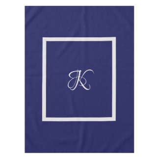 Elegant-blau-grau-Anfangsmonogramm Tischdecke