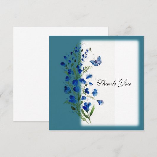 Elegant blau mit Blume (Vorne/Hinten)