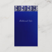 Elegant Blau & Silver Vertikal Visitenkarte (Rückseite)