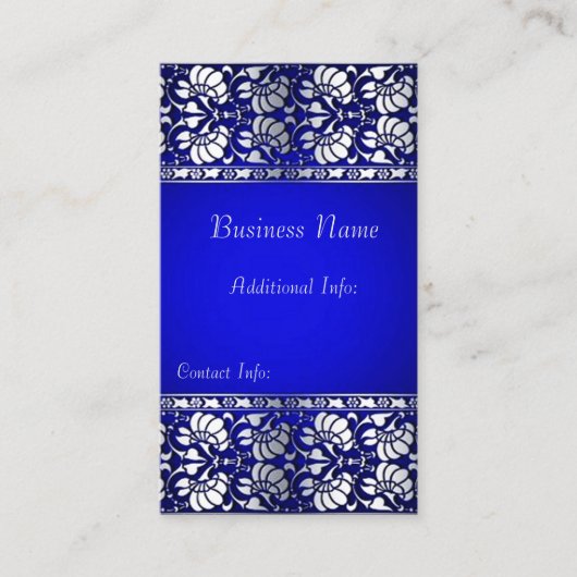 Elegant Blau & Silver Vertikal Visitenkarte (Vorderseite)