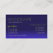 Elegant Blau und Gelb Chic Mirror Letters Moderne Visitenkarte (Rückseite)