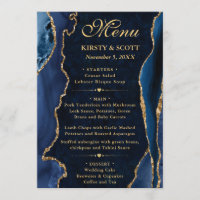 Elegant Blau und Gold Faux Glitter Achat Hochzeit