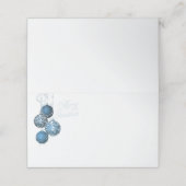 Elegant Blau und Silver Christmas Entertainment Platzkarte (Außenseite Aufgefaltet)
