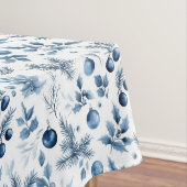 Elegant Blau und Weiß Pine und Heilige Weihnachten Tischdecke (Beispiel)