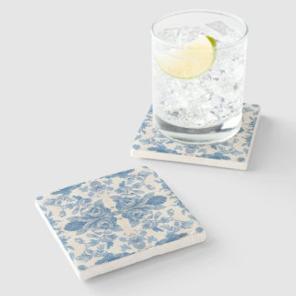 Elegant blau, Vintag Steinuntersetzer