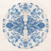 Elegant blau, Vintag Untersetzer (Vorderseite)