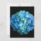 Elegant blaue aquamarine Hydrangeas blauer Rose Dankeskarte (Rückseite)