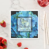 Elegant blaue aquamarine Hydrangeas blauer Rose Serviette (Beispiel)