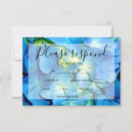 Elegant blaue aquamarine Hydrangeas blauer Rose UA RSVP Karte