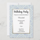ELEGANT BLAUE BRONZE PATTERN GEBURTSTAG EINLADUNG (Vorderseite)