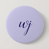 Elegant blaue Buchstaben-Initialen Button (Vorderseite)