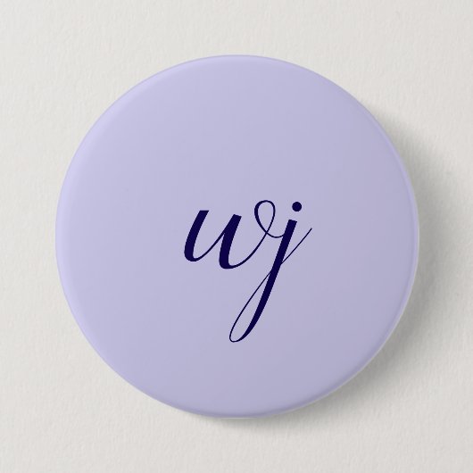 Elegant blaue Buchstaben-Initialen Button (Vorderseite)