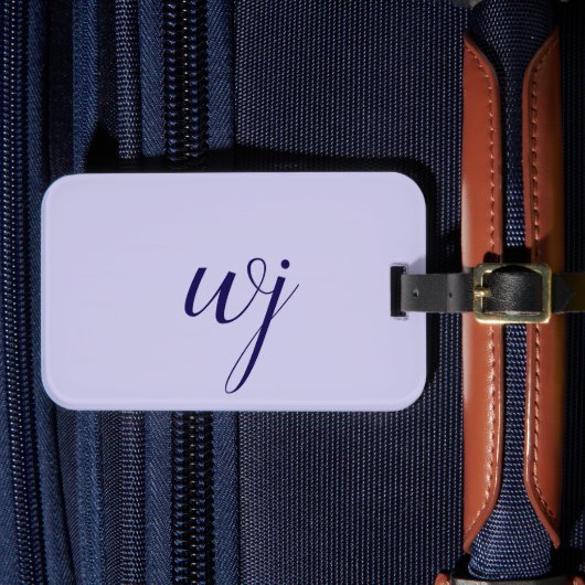 Elegant blaue Buchstaben-Initialen Gepäckanhänger (Vorderseite Insitu 4)