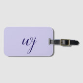 Elegant blaue Buchstaben-Initialen Gepäckanhänger (Vorderseite (Horizontal))