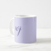 Elegant blaue Buchstaben-Initialen Kaffeetasse (Vorderseite Links)