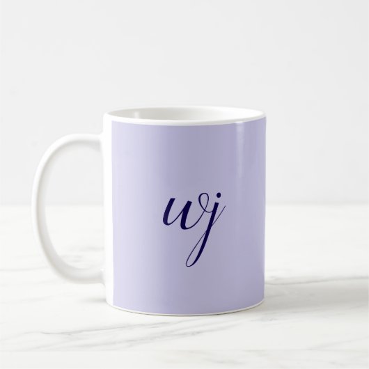 Elegant blaue Buchstaben-Initialen Kaffeetasse (Links)