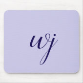 Elegant blaue Buchstaben-Initialen Mousepad (Vorne)