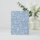 ELEGANT BLAUE FLORAL POSTKARTE (Stehend Vorderseite)
